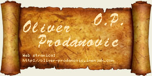 Oliver Prodanović vizit kartica